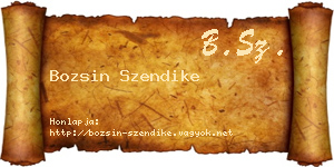 Bozsin Szendike névjegykártya
